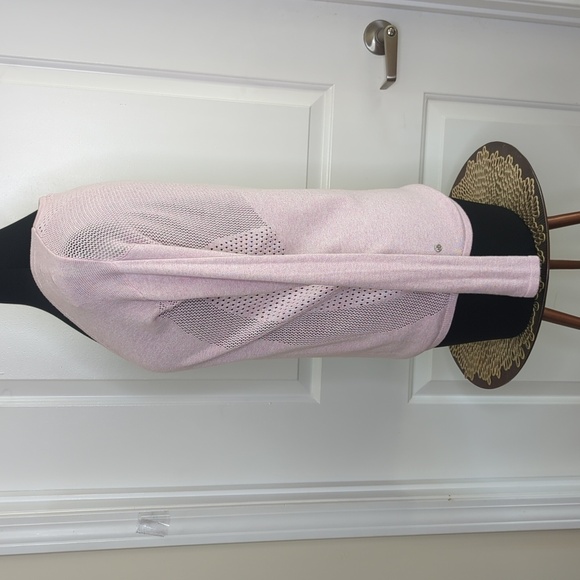 Lululemon Still Movement V-Neck Hi-Low Hem Sweater Heathered Petal Pink 4 - Picture 10 of 15